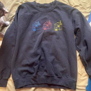 Women's Black and Navy Sweatshirt